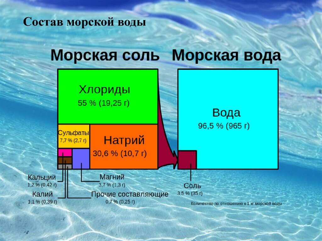 Как морская вода влияет на волосы? Состав морской воды